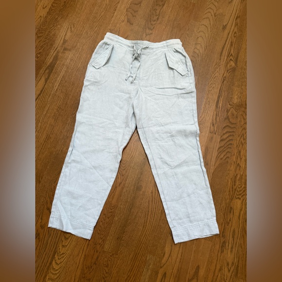 Talbots Brand New Pull on WASHED LINEN Joggers beach Light Blue Women's Pants M - Picture 6 of 6